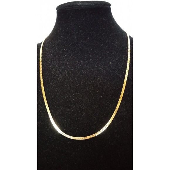 Napier Signed Flat Gold Tone Chain 3 mm 23 Inches Vintage - Picture 4 of 6